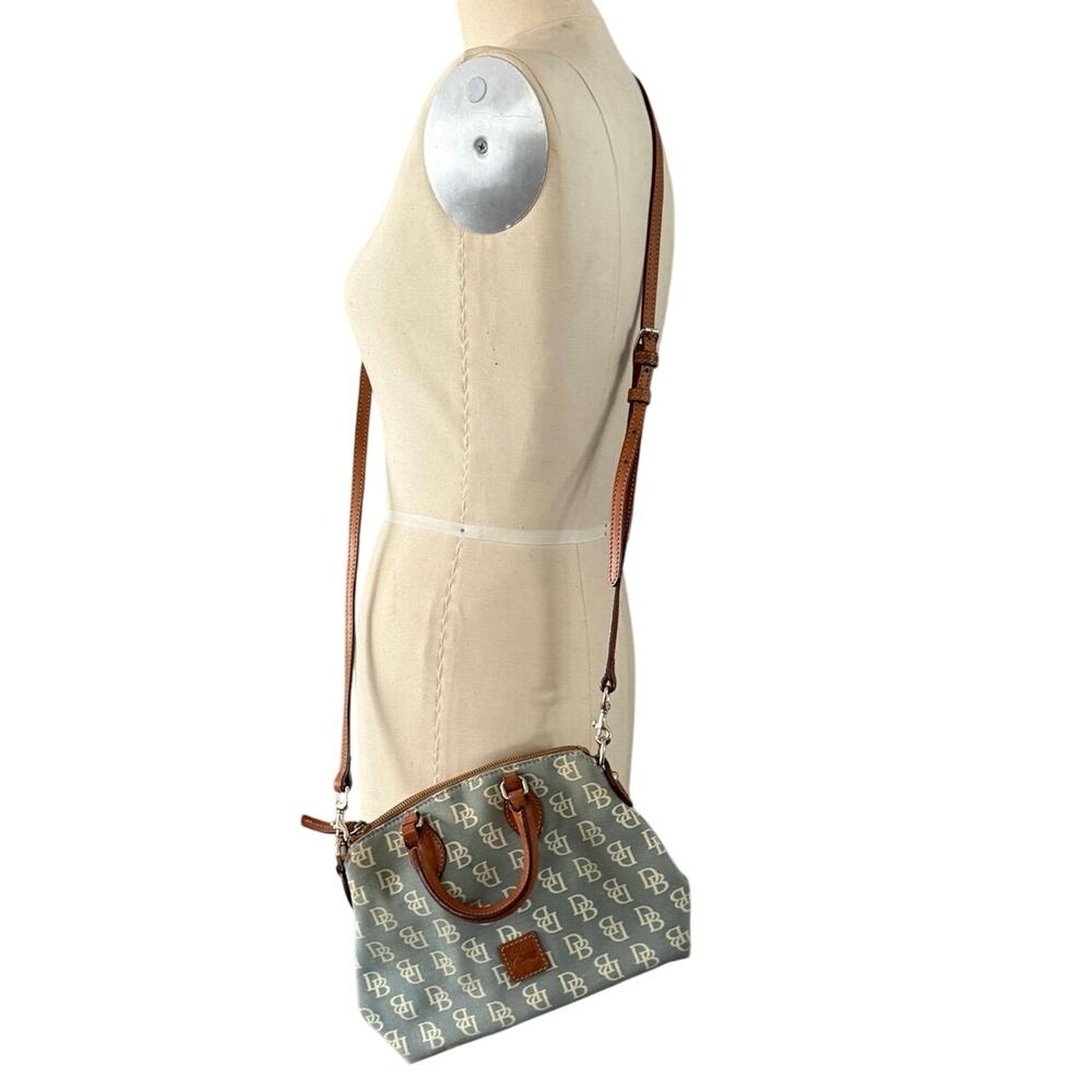Dooney & Bourke domed satchel crossbody denim cream colorway
